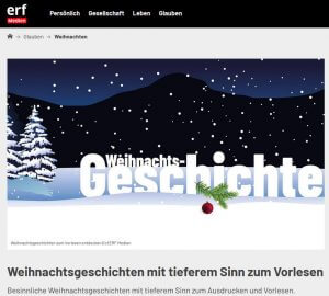 ERF-Medien.ch: Weihnachtsgeschichten mit tieferem Sinn zum Vorlesen