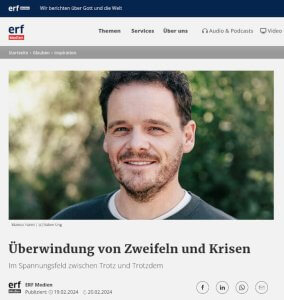 Überwindung von Zweifeln - Zeit zum Nachdenken - Artikel auf ERF-Medien.ch.