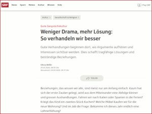 SRF.ch - Radiobeitrag: Weniger Drama, mehr Lösung: So verhandeln wir besser