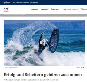 Radiobeitrag ERF-Medien.ch: Erfolg und Scheitern gehören zusammen